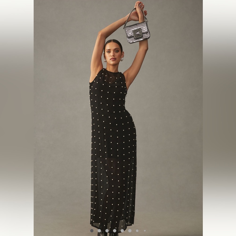 Tanvi Kedia sheer pearl dress (Anthropologie)